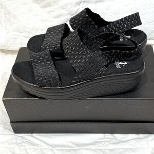 Corky's Rachel glitter weave wedge slingback Sandals sz 8